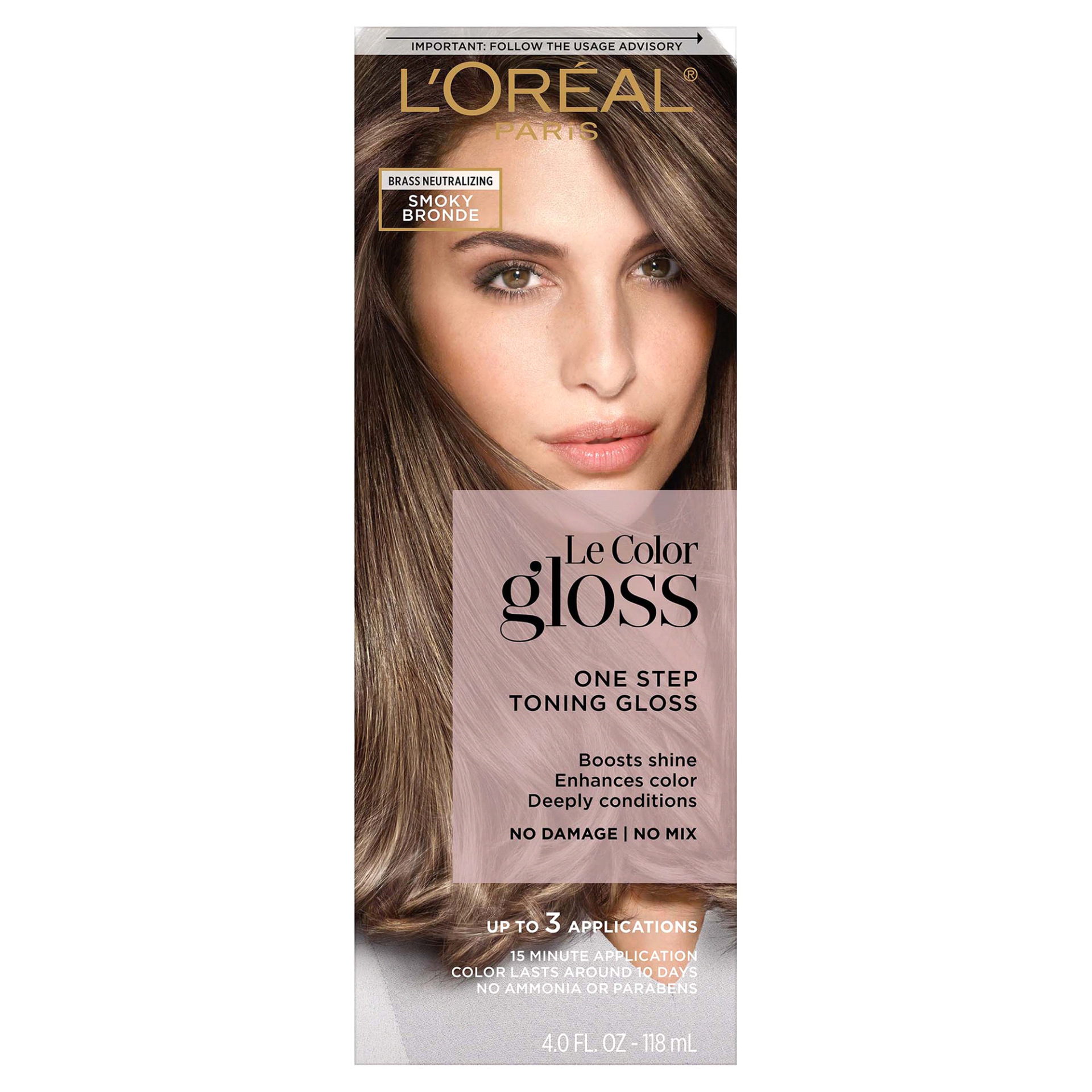 slide 1 of 24, L'Oréal Le Color Gloss One Step In-Shower Toning Gloss, Smoky Bronde, 4 fl oz