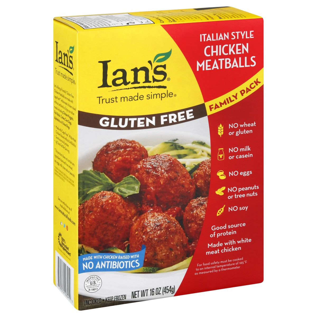 slide 2 of 9, Ian's Gluten Free Family Pack Italian Style Chicken Meatballs 16 oz, 16 oz