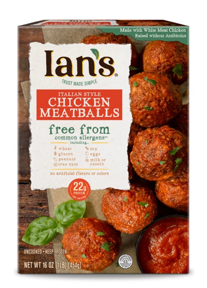 slide 1 of 1, Ian's Gluten Free Italian Style Chicken Meatballs, 16 oz