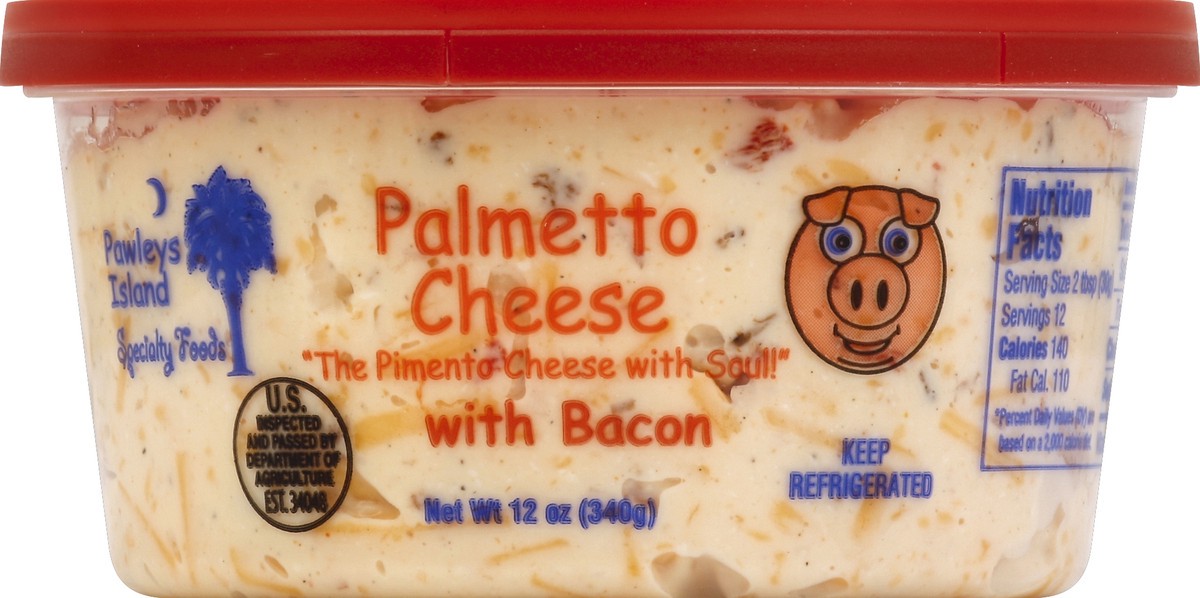 slide 3 of 3, Pawleys Island Specialty Foods Homestyle Pimento Palmetto Cheese with Bacon 11 oz, 11 oz