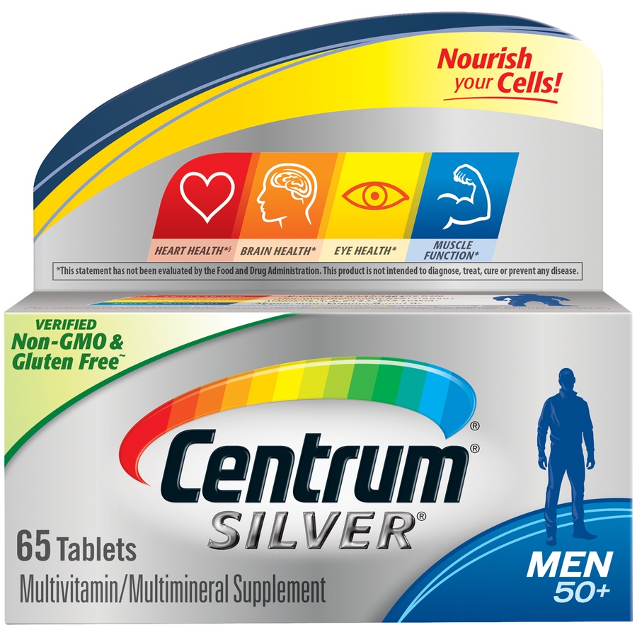 slide 1 of 6, Centrum Silver Multivitamin Multimineral Supplement Men, 65 ct