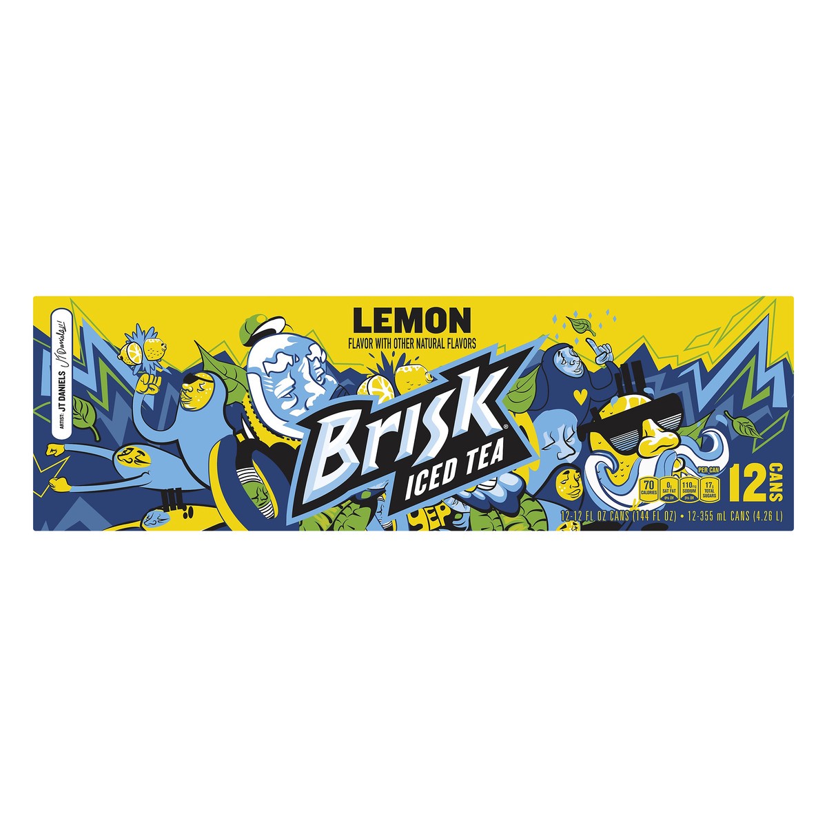slide 1 of 1, Brisk Lemon Iced Tea 12 ea, 12 ct; 12 fl oz