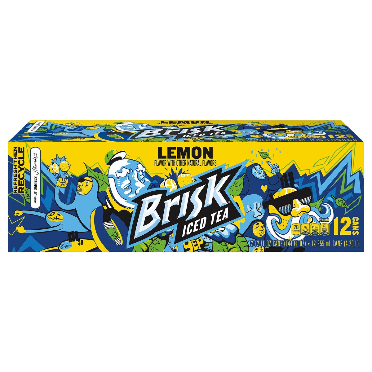 slide 1 of 3, Brisk Iced Tea Lemon 12 Fl Oz 12 Count, 12 ct