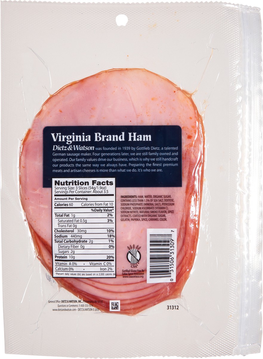 slide 3 of 13, Dietz & Watson Thin Sliced Virginia Baked Ham, 7 oz