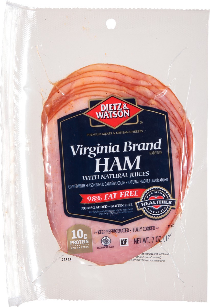 slide 13 of 13, Dietz & Watson Thin Sliced Virginia Baked Ham, 7 oz