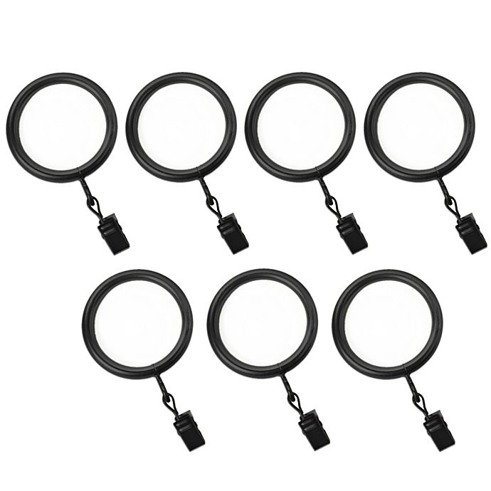 slide 1 of 1, Cambria Premier Complete Clip Rings - Satin Black, 7 ct