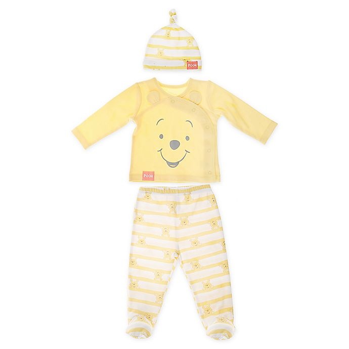 slide 1 of 4, Winnie the Pooh Newborn Layette Set - Yellow, 3 ct