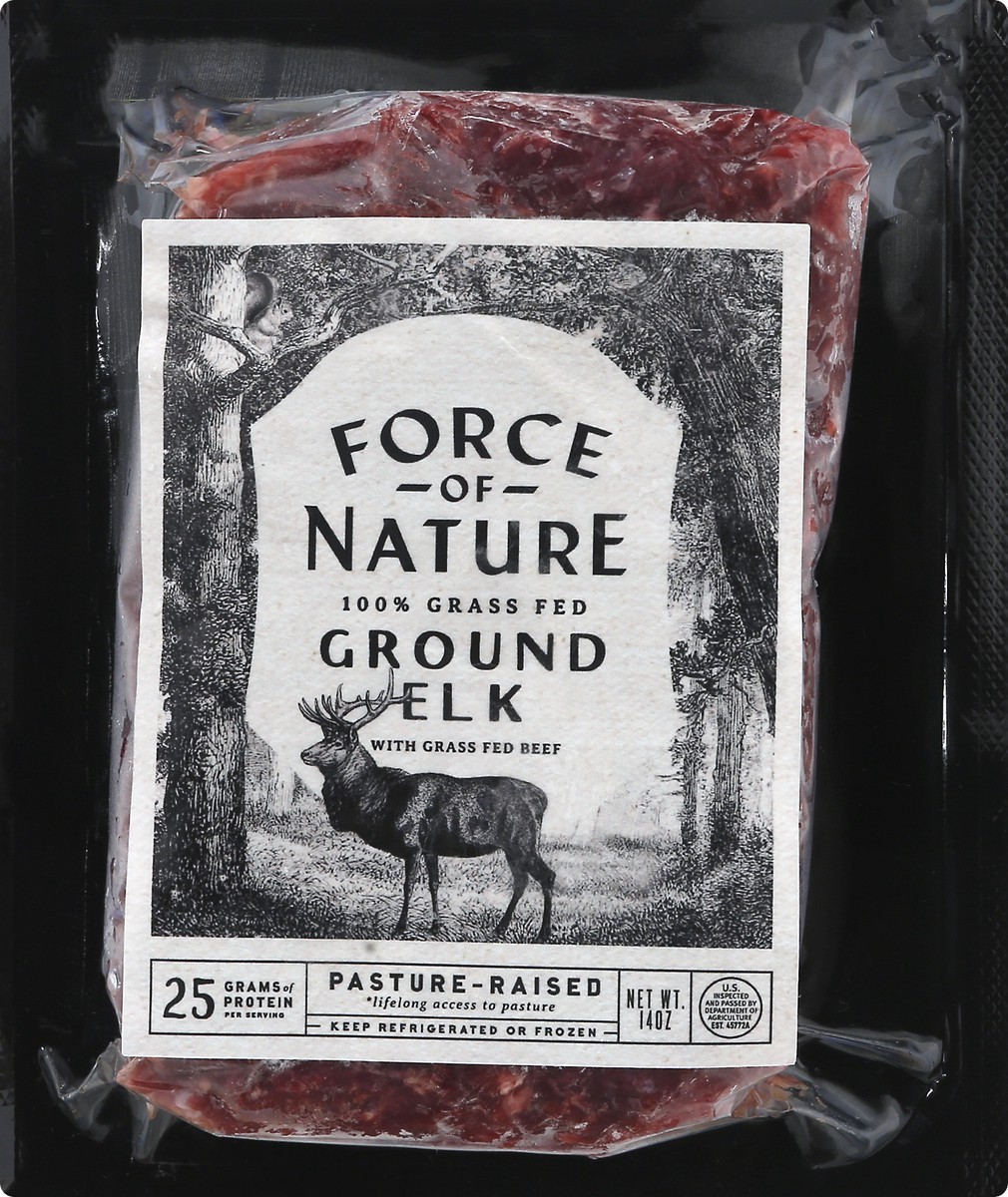 slide 1 of 13, Force Of Nature 100% Grass Fed Ground Elk, 1 ct