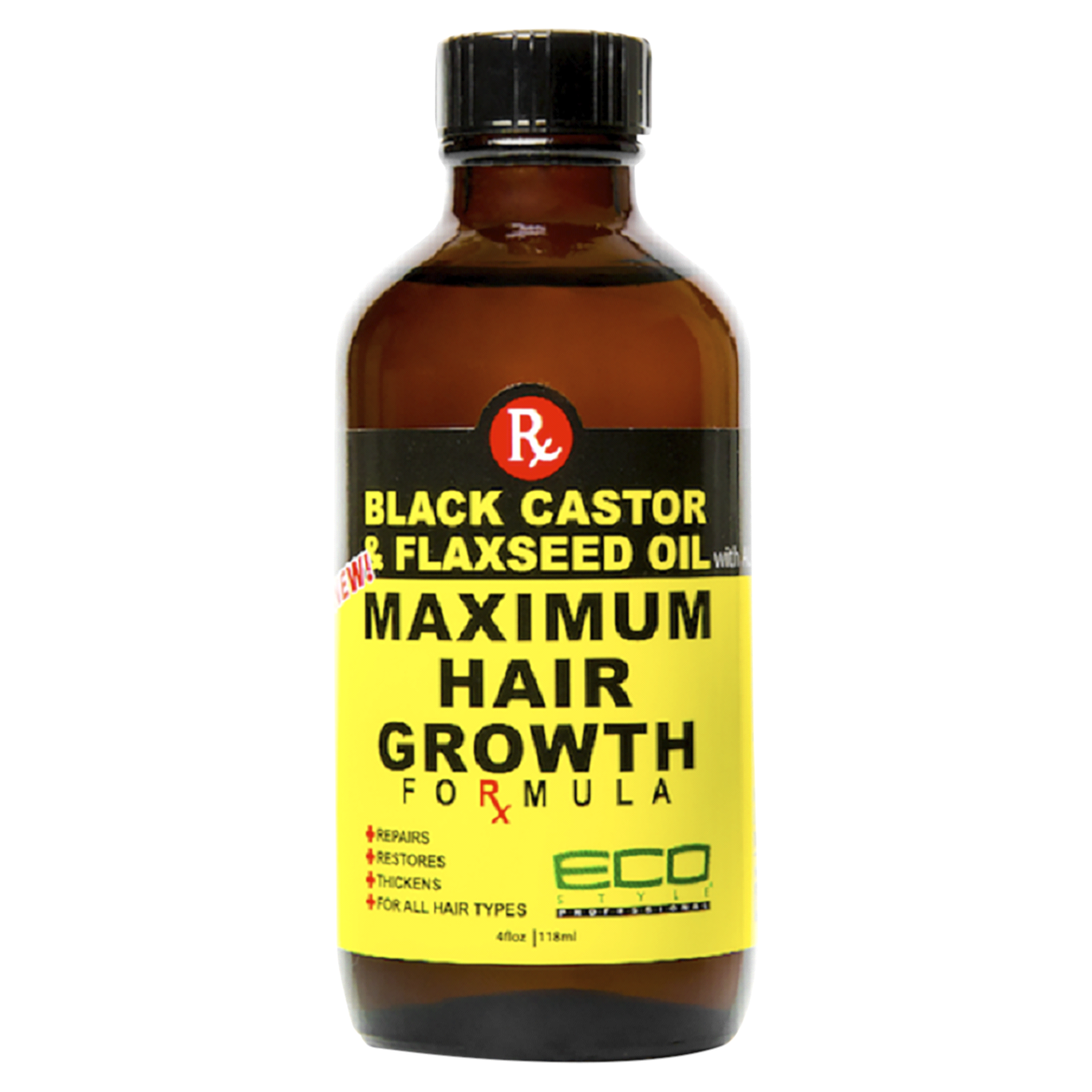 slide 1 of 1, Eco Styler Black Castor And Flaxseed Oil Hair Growth Formula, 4 fl oz