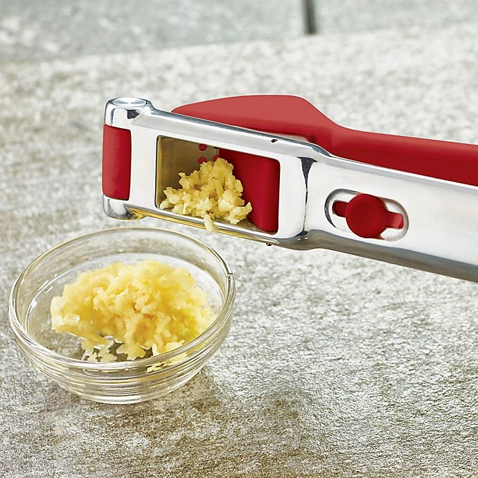 slide 2 of 2, KitchenAid No Mess No Stress Garlic Press - Red, 1 ct