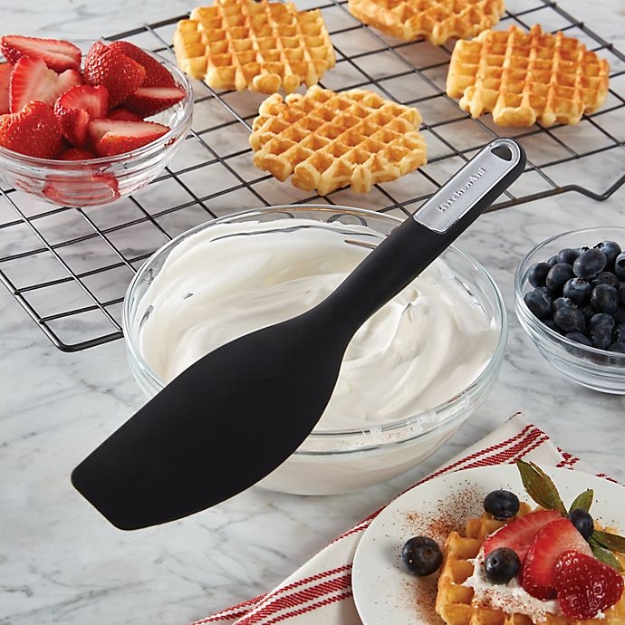 slide 2 of 3, KitchenAid Gourmet Silicone Mixer Spatula - Black, 1 ct