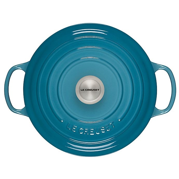 slide 2 of 3, Le Creuset Signature Round Dutch Oven - Caribbean, 5.5 qt