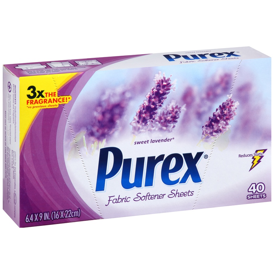 slide 2 of 7, Purex Sweet Lavender Fabric Softener Sheets, 40 ct