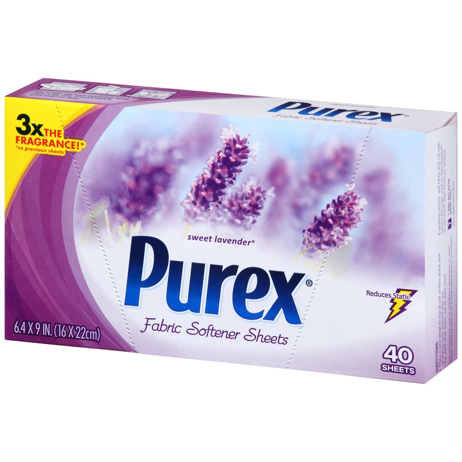 slide 3 of 7, Purex Sweet Lavender Fabric Softener Sheets, 40 ct