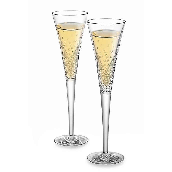 slide 2 of 2, Waterford Wishes Happy Celebrations Toasting Flutes, 2 ct