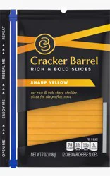 Cracker Barrel Sharp Cheddar Cheese Slices 12 ct ZIP-PAK