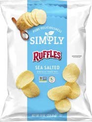 Simply Ruffles Potato Chips , Sea Salted