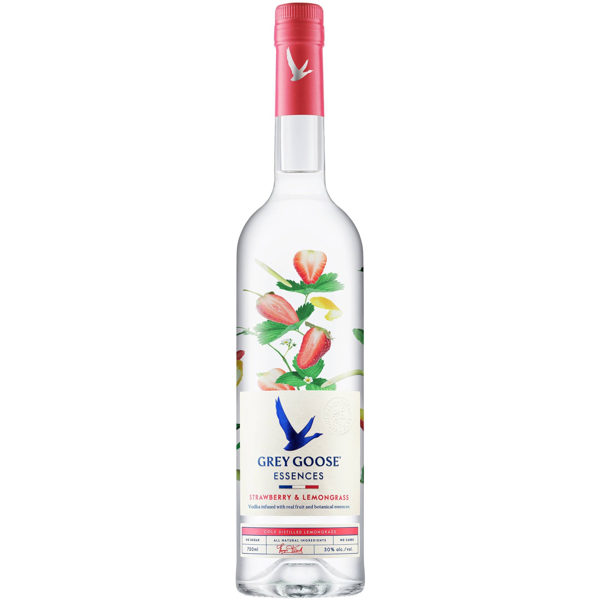 slide 1 of 4, Grey Goose Essences Strawberry And Lemongrass Vodka With Natural Flavors 30% 75Cl/750Ml, 750 ml