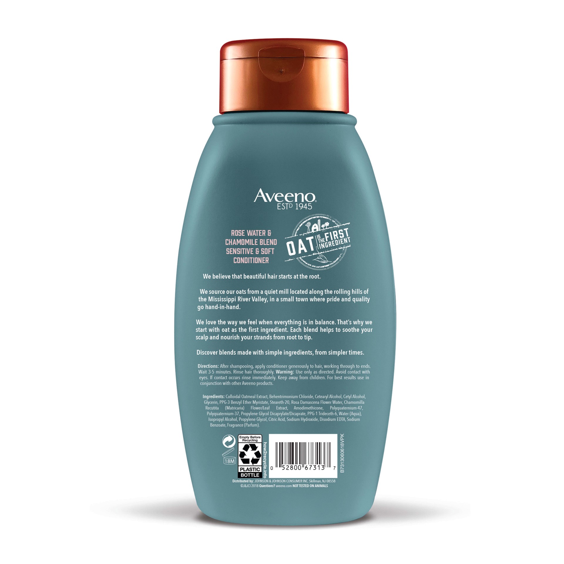 slide 5 of 5, Aveeno Rose Water & Chamomile Conditioner for Dry Hair, Hydrating, 12 fl oz, 354 ml