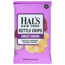 Hal's New York Kettle Cooked Sweet Onion Potato Chips 5 oz