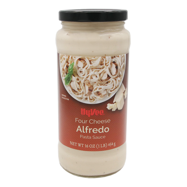 slide 1 of 1, Hy-Vee 4 Cheese Alfredo Sauce, 16 oz