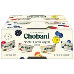 Chobani Non-Fat Family Variety Blended Greek Yogurt 4oz 8ct