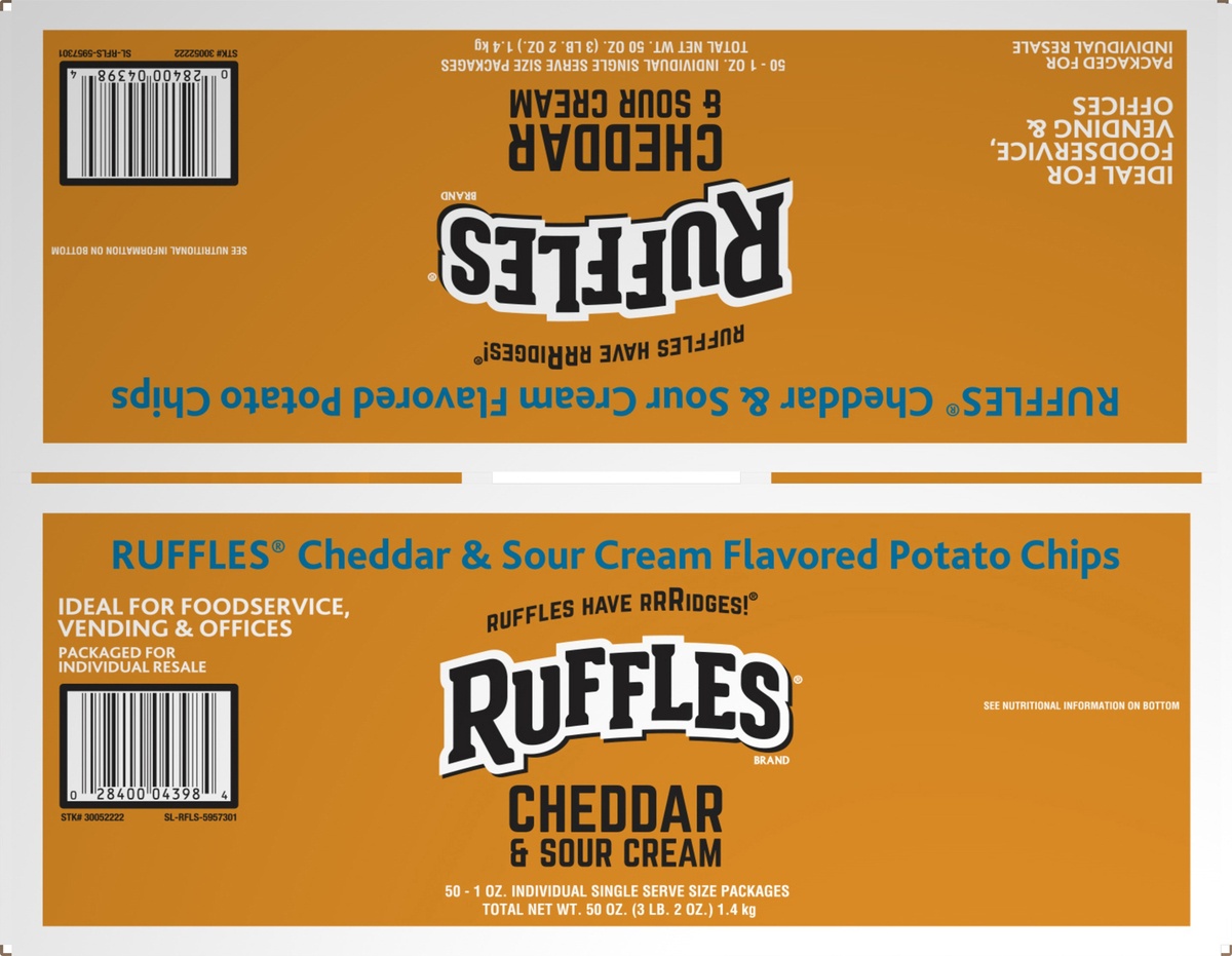 slide 5 of 9, Ruffles Cheddar & Sour Cream Chips, 50 ct