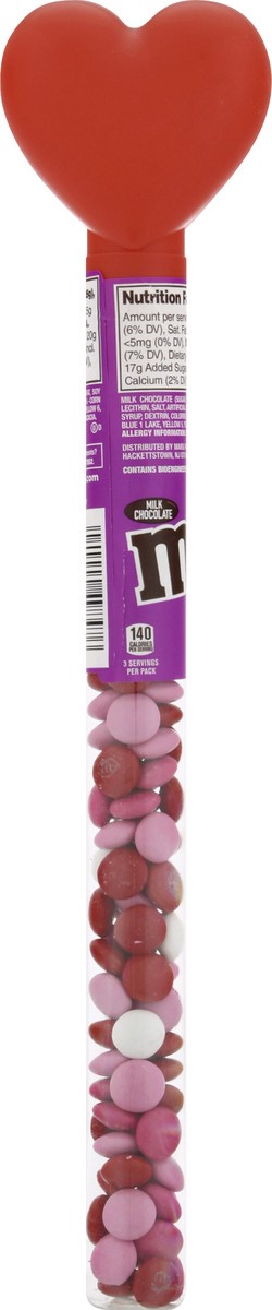 slide 2 of 9, M&M's Milk Chocolate Valentine Candy Heart Candy Cane, 3 oz., 3 oz