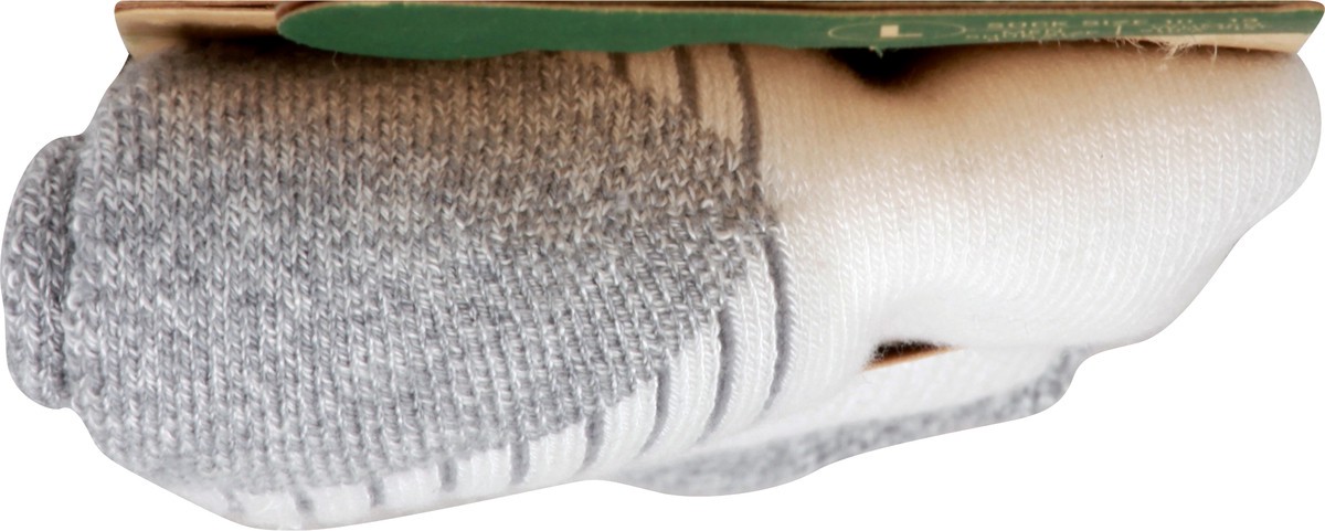 slide 6 of 7, H-E-B RX White/Grey Non-Binding Top Diabetic Crew Socks Large, 1 ct