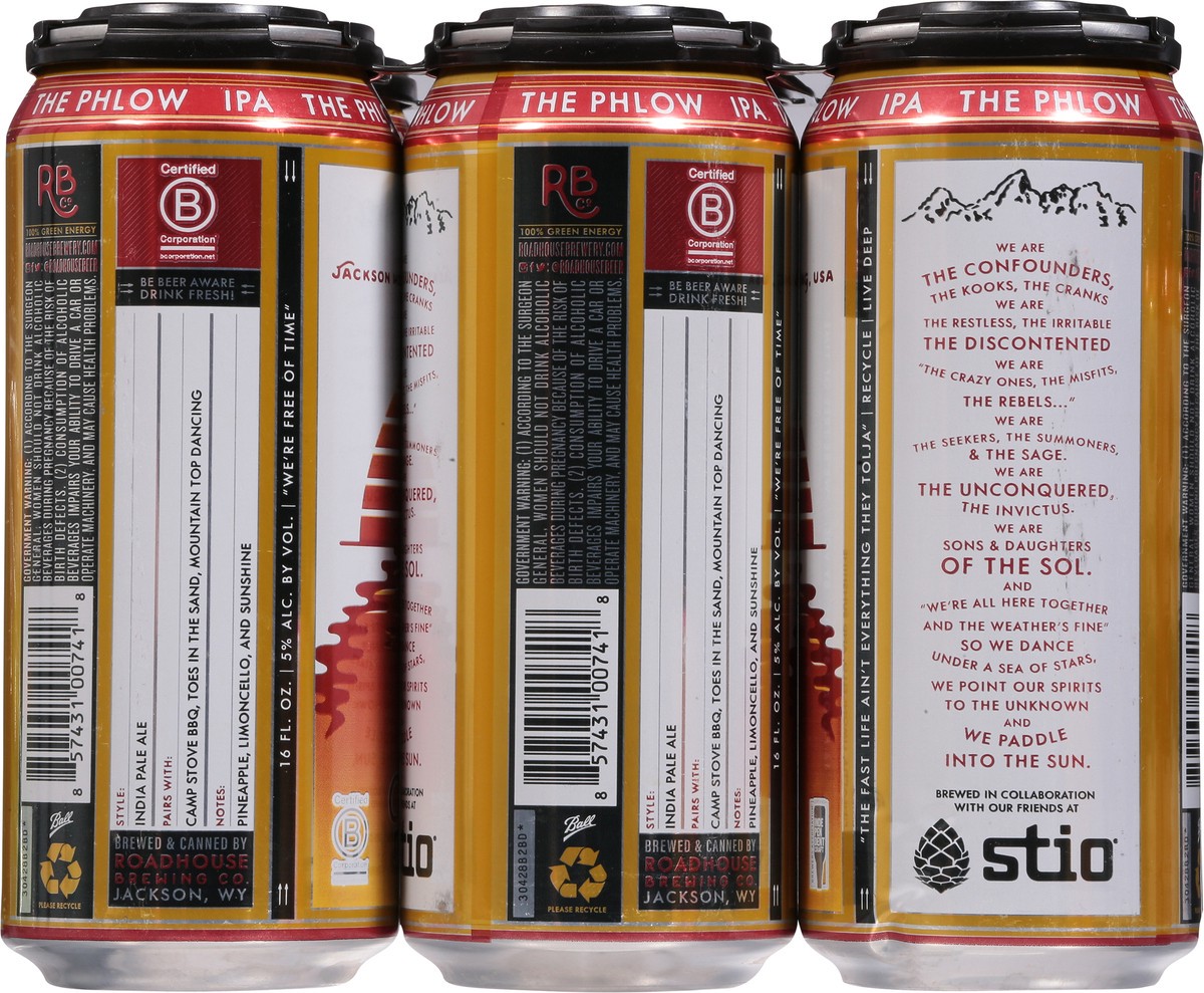 slide 8 of 11, Roadhouse Brewing Co. Sunshine IPA The Phlow Beer 6 ea, 6 ct