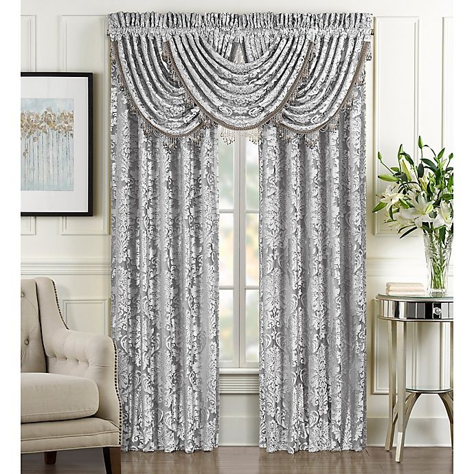 slide 1 of 3, J. Queen New York Bel Air Rod Pocket Window Curtain Panel Pair - Silver, 1 ct