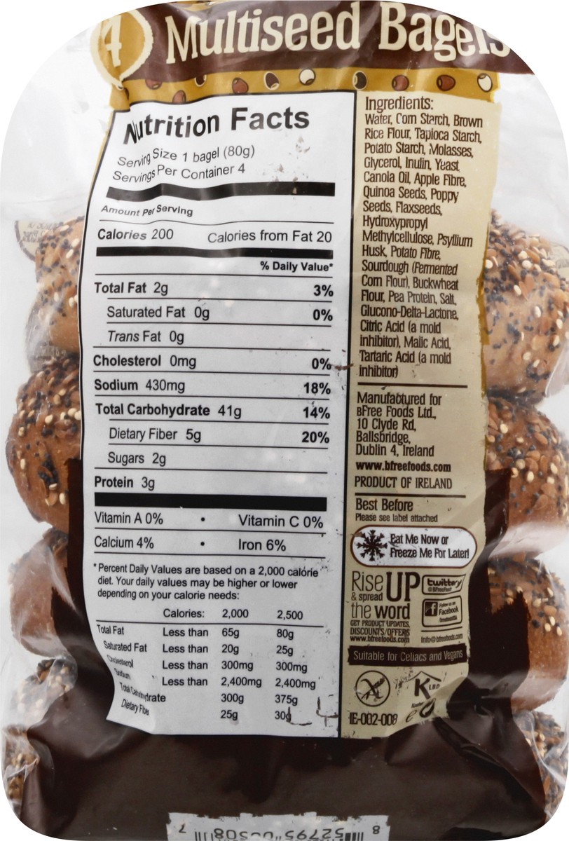 slide 10 of 10, BFree Multiseed Bagels 4 ea, 11.29 oz