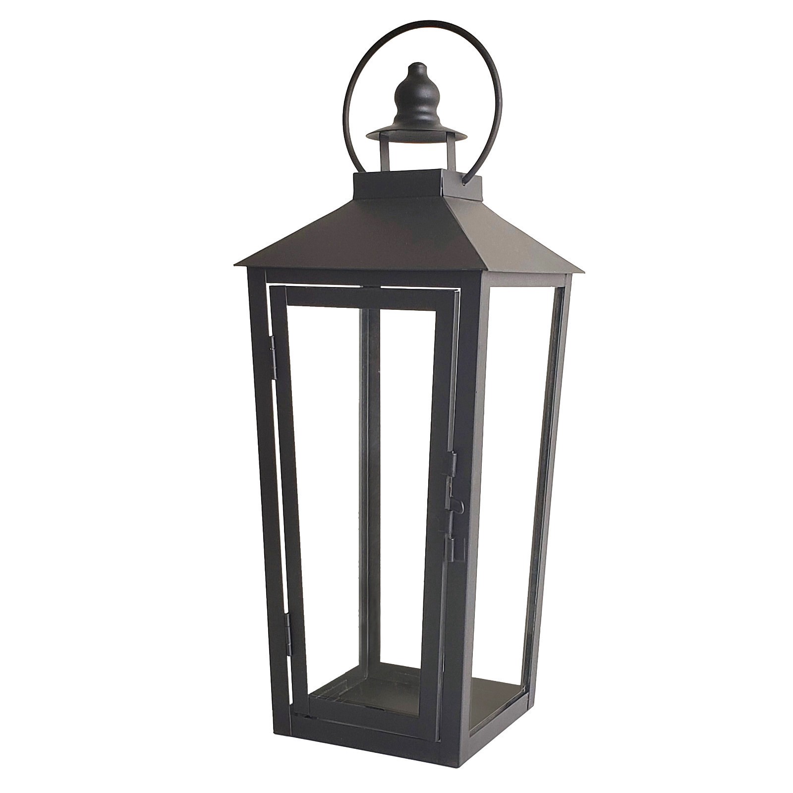 slide 2 of 4, 15.7" Black Metal Lantern By Ashland, 6.3 in x 6.3 in x 15.7 in