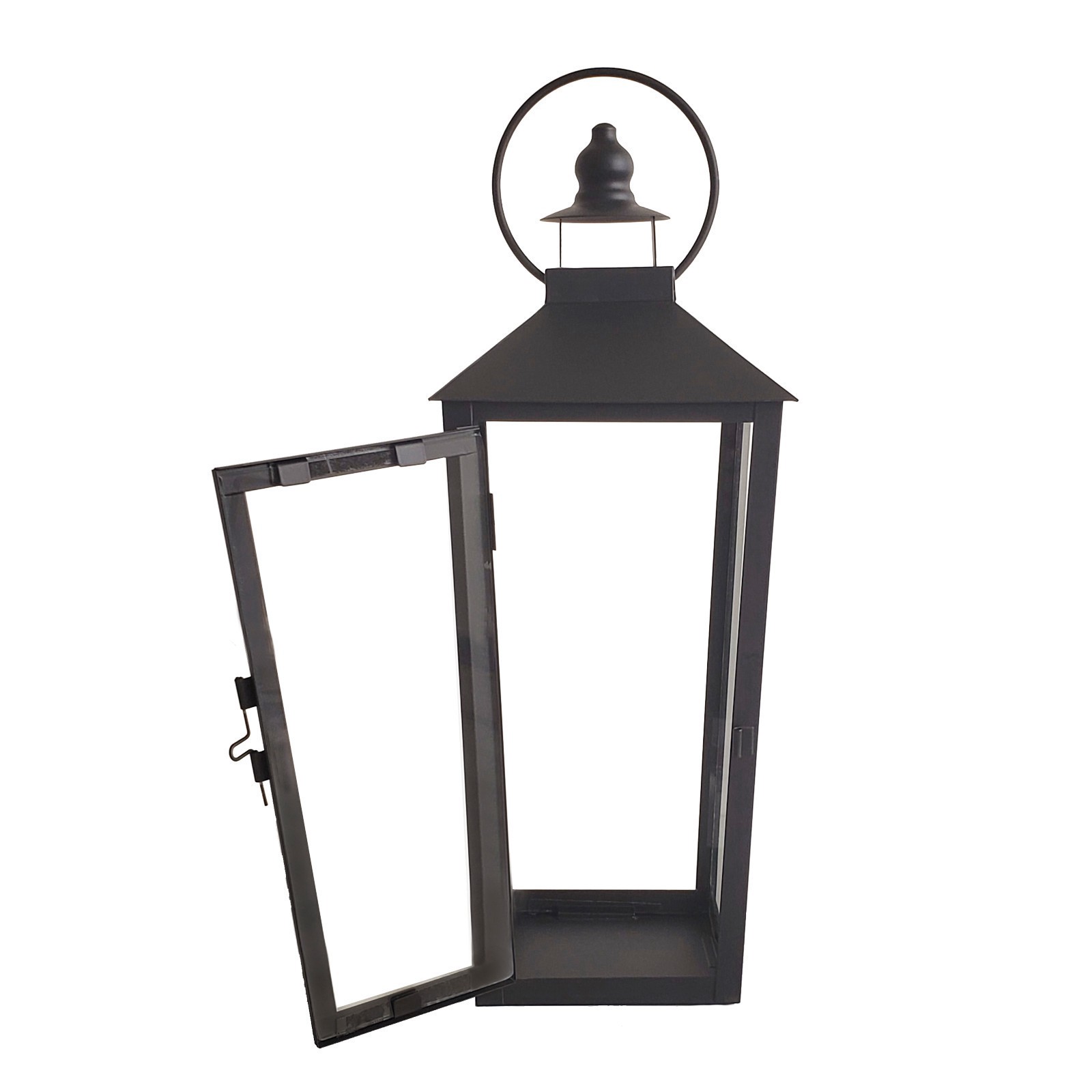 slide 4 of 4, 15.7" Black Metal Lantern By Ashland, 6.3 in x 6.3 in x 15.7 in