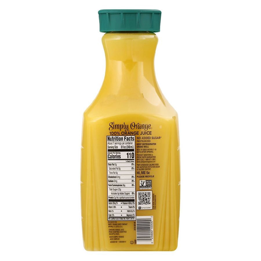 slide 2 of 4, Simply Orange Pulp Free Juice, 46 fl oz