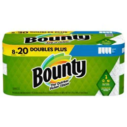 Bounty Select-A-Size Paper Towels, 8 Double Plus Rolls White, 113 Sheets Per Roll