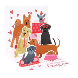 Up With Paper Valentine's Day Pop-Up Greeting Card With Envelope, 5 1/4'' X 5 1/4'', I Wuff You