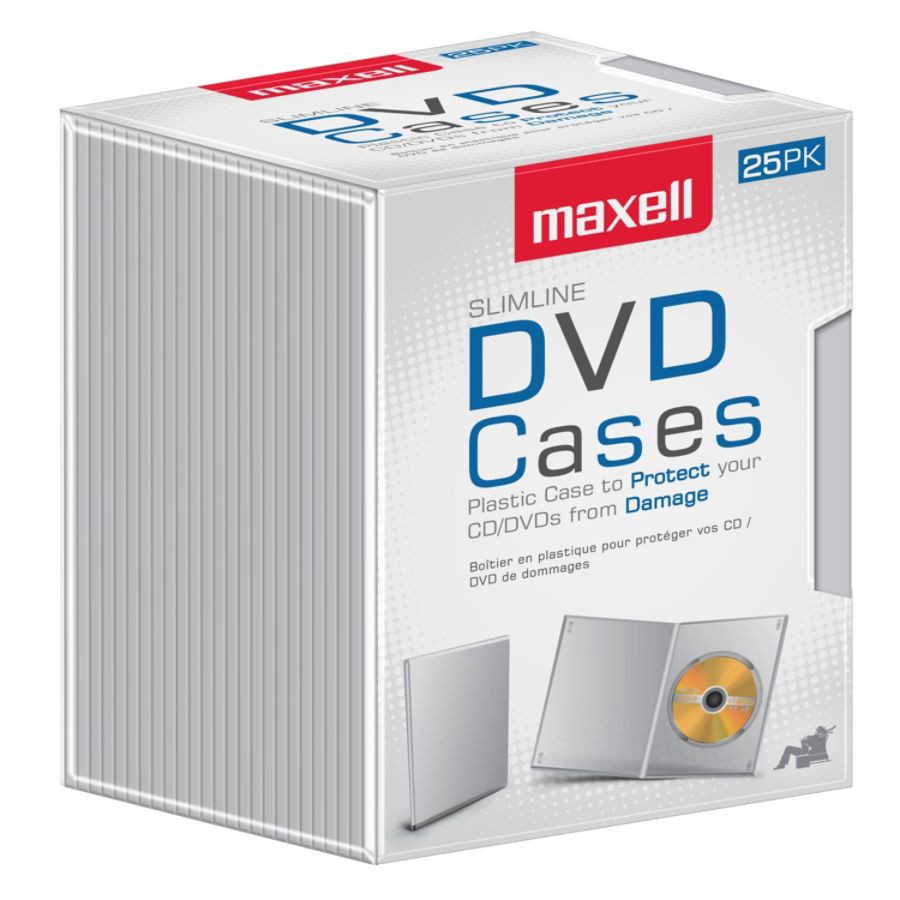 slide 2 of 3, Maxell Dvd Video Cases, Slim, Clear, Pack Of 25, 25 ct