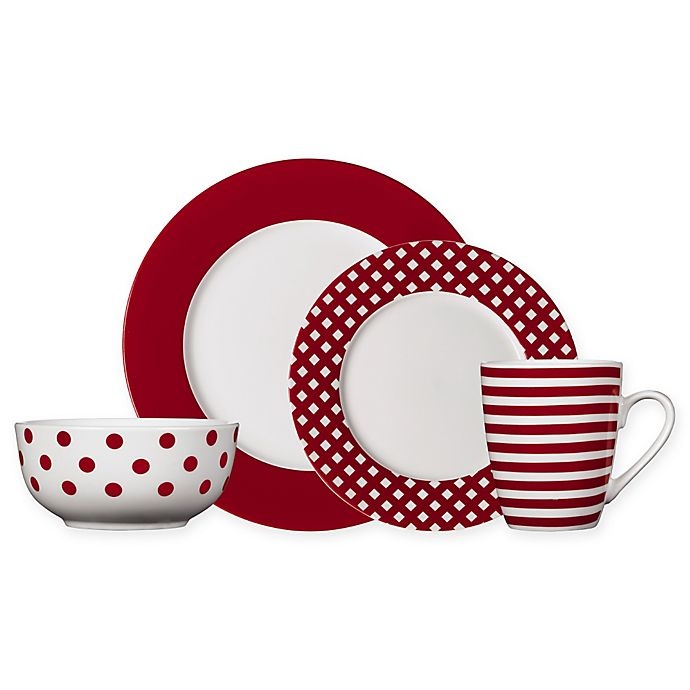 slide 2 of 2, Pfaltzgraff Kenna Dinnerware Set - Red, 16 ct