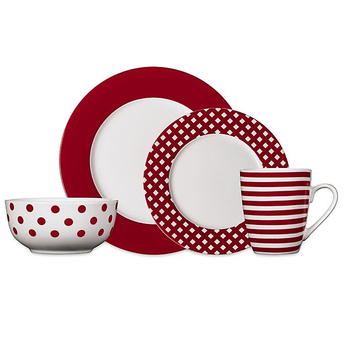 slide 1 of 2, Pfaltzgraff Kenna Dinnerware Set - Red, 16 ct