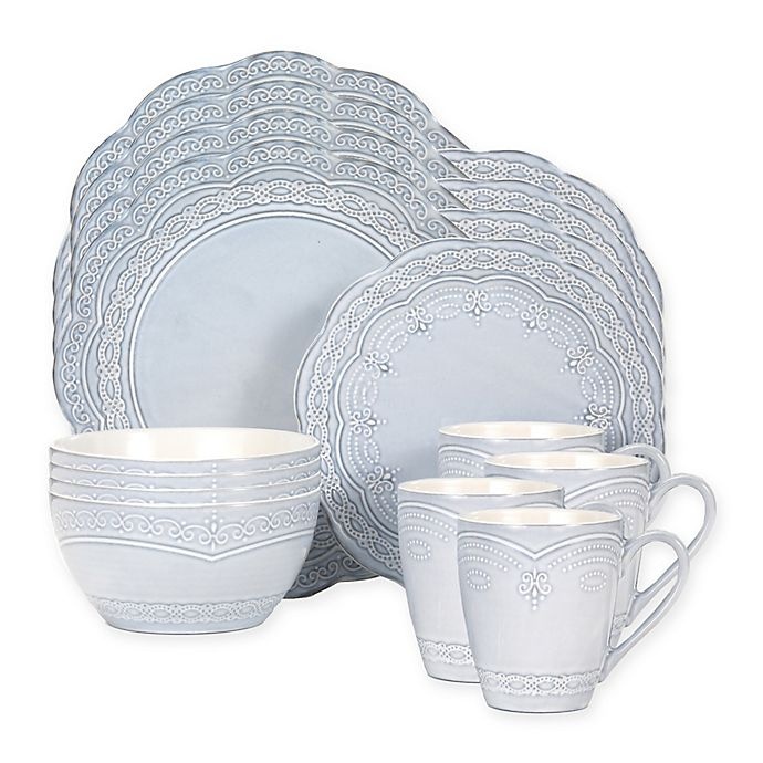 slide 2 of 2, Pfaltzgraff Serephina Dinnerware Set - Blue, 16 ct