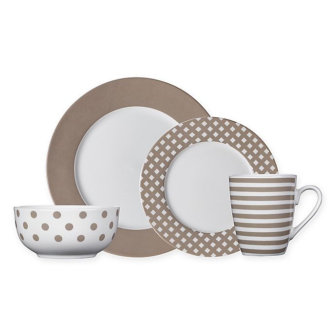 slide 2 of 2, Pfaltzgraff Kenna Dinnerware Set - Taupe, 16 ct