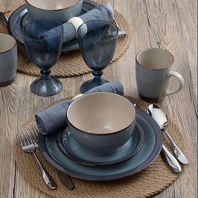 slide 6 of 6, Pfaltzgraff Sadie Dinnerware Set - Blue, 16 ct