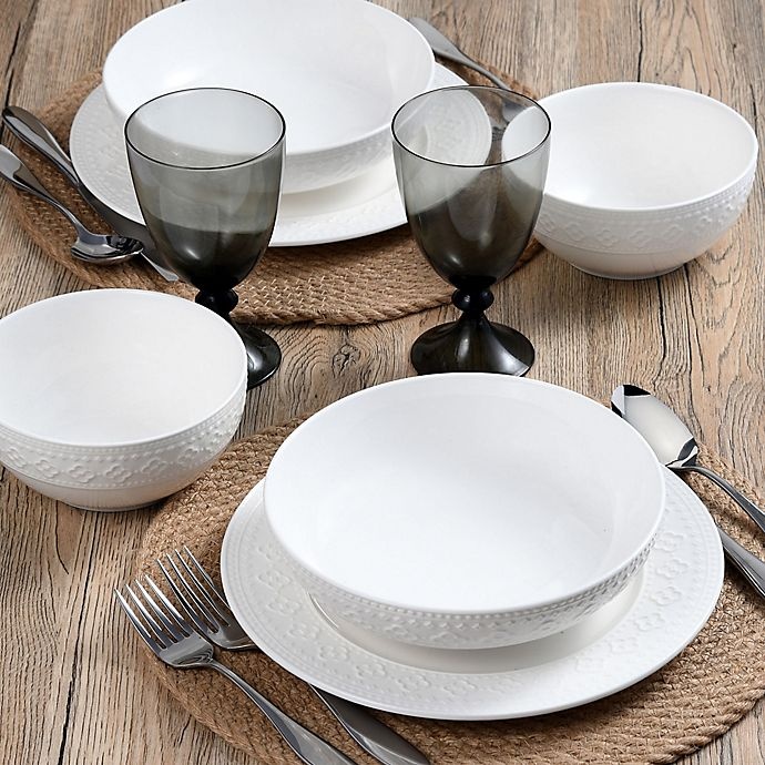 slide 4 of 4, Pfaltzgraff Haisley Dinnerware Set - White, 12 ct