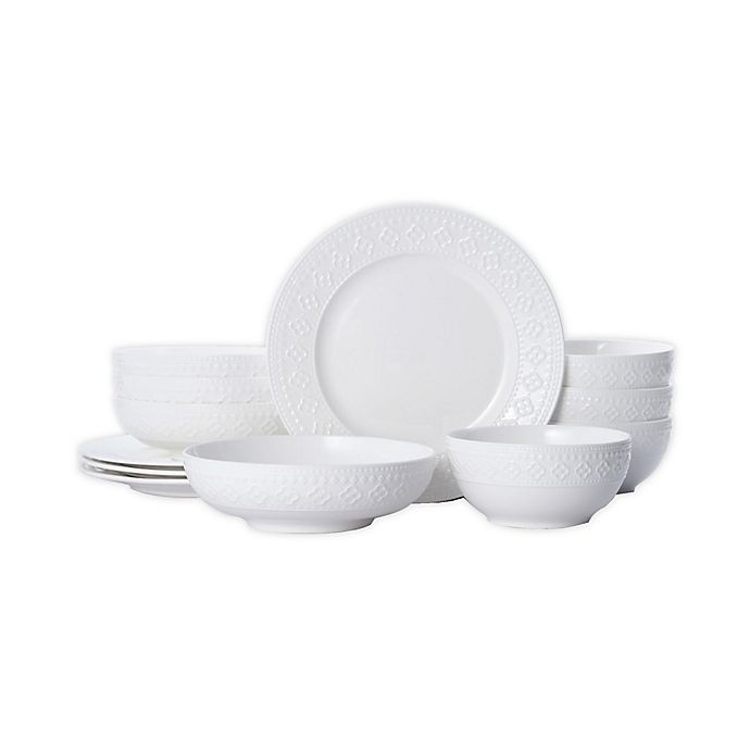 slide 1 of 4, Pfaltzgraff Haisley Dinnerware Set - White, 12 ct