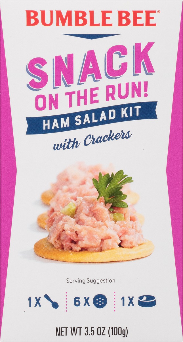 slide 9 of 11, Bumble Bee Snack on the Run! Ham Salad with Crackers, 3.5 oz