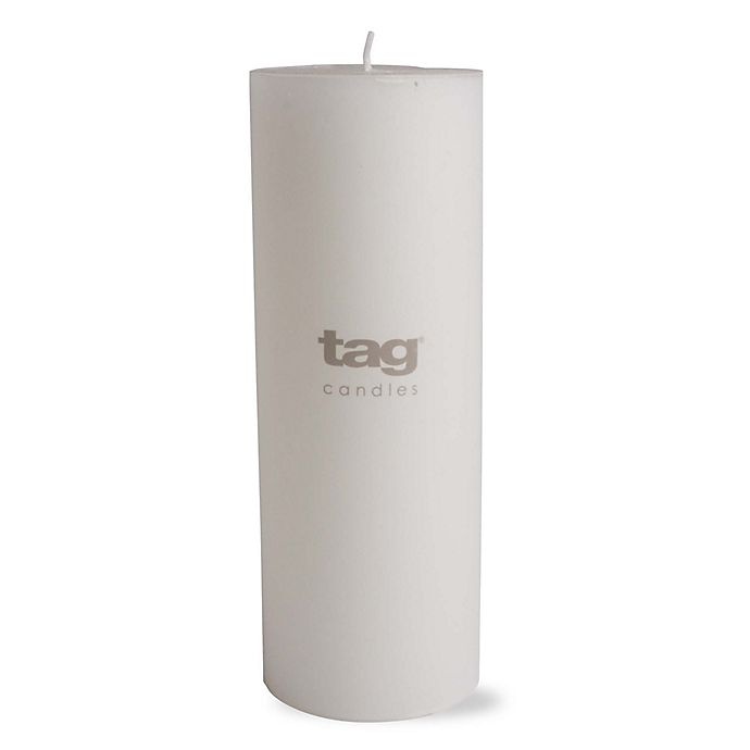 slide 1 of 1, tag Unscented Long Burning Pillar Candle - White, 3 in x 8 in