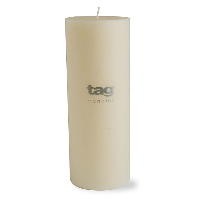 slide 1 of 1, tag Unscented Long Burning Pillar Candle - Ivory, 3 in x 8 in