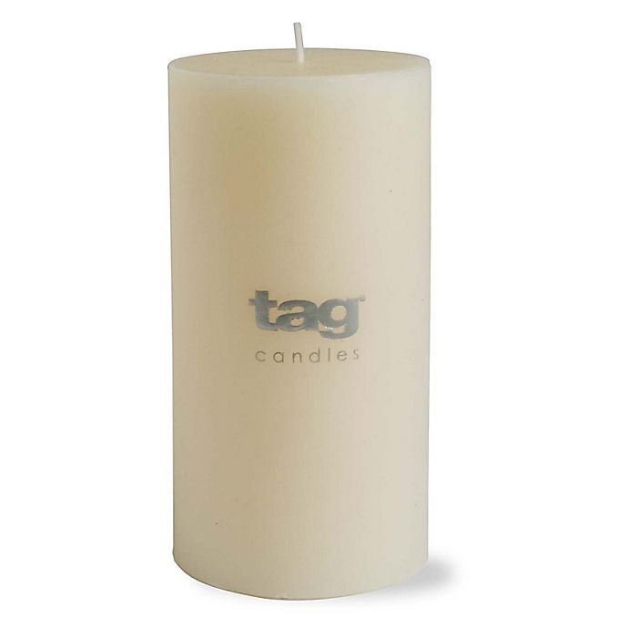 slide 1 of 1, tag Chapel Unscented Long Burning Pillar Candle - Ivory, 3 in x 6 in