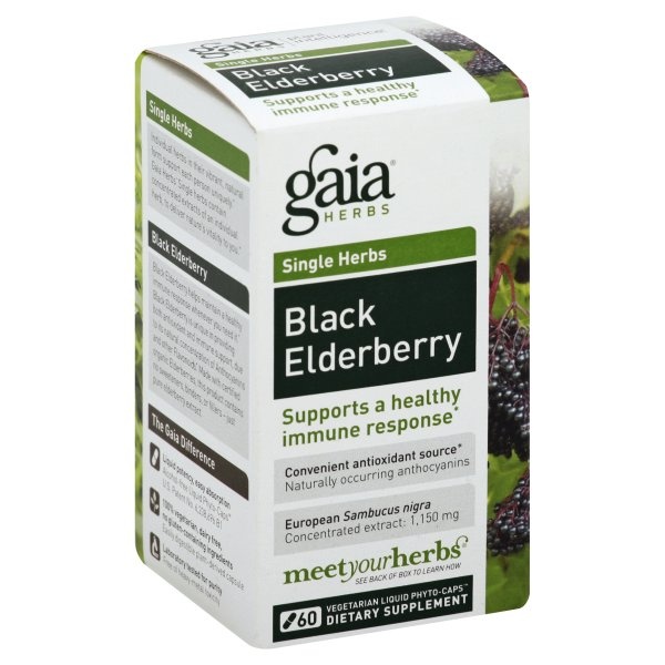 slide 1 of 1, Gaia Blk Elderberry, 60 ct